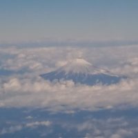 飛行機から見た富士山