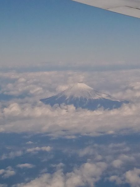 飛行機から見た富士山