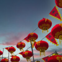 夕方の北野の春節祭中国ランタン 1