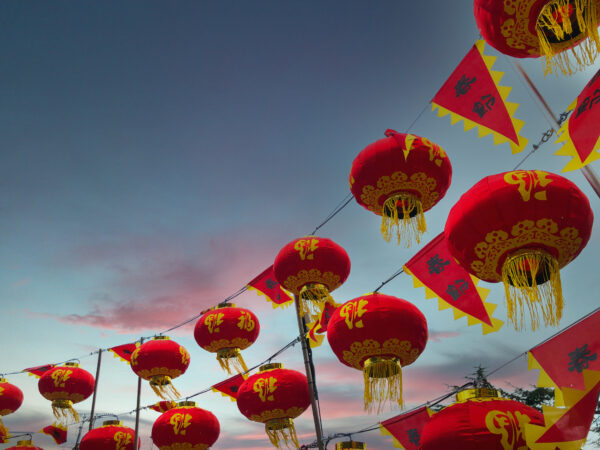 夕方の北野の春節祭中国ランタン 1