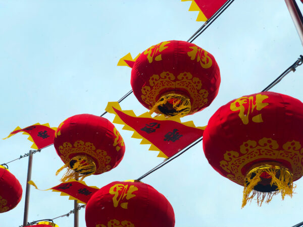 雪の降る北野の春節祭中国ランタン 1